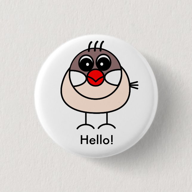cinnamon Java sparrow Pinback Button (Front)