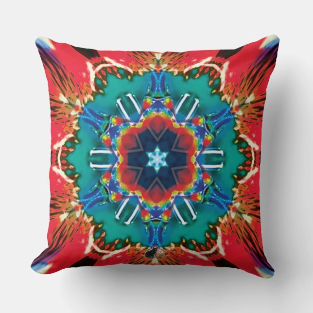 Cinnamon Kaleidoscope Throw Pillow (Front)