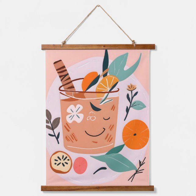 Cinnamon & Orange Cocktail Hanging Tapestry (Front)