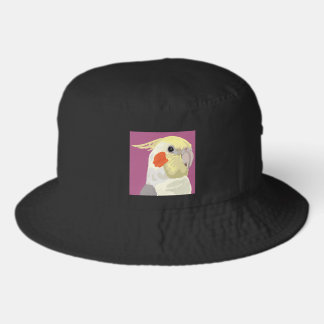 Cinnamon Pied Cockatiel Portrait  Bucket Hat