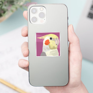 Cinnamon Pied Cockatiel Portrait  Sticker