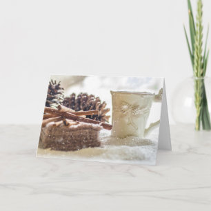 Cinnamon Pinecone & Coffee Recipe Christmas Card