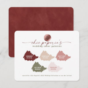 Cinnamon & Pink Spring Wedding Colors Palette Card