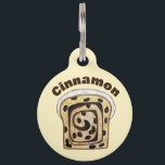 Cinnamon Raisin Bread Loaf Baking Breadmaking Pet ID Tag<br><div class="desc">Design features an original food-themed marker illustration of a classic slice of cinnamon raisin bread topped with vanilla icing. Ideal for your favorite baker,  breadmaker,  chef,  or foodie!</div>