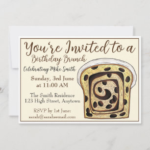 Cinnamon Raisin Bread Loaf Brunch Breakfast Toast Invitation