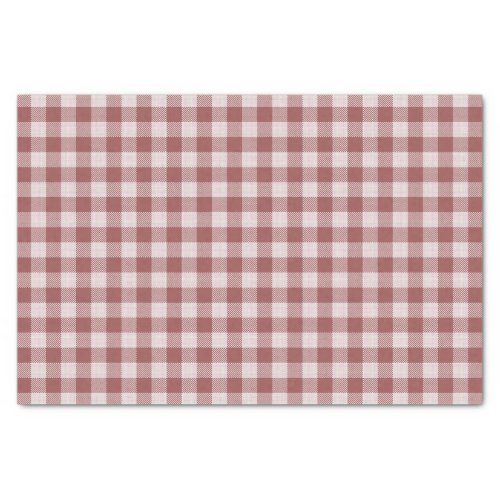 Cinnamon Red Gingham Plaid Tissue Paper