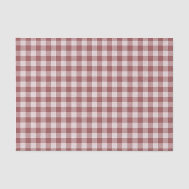 Cinnamon Red Gingham Plaid Tissue Paper (Front)