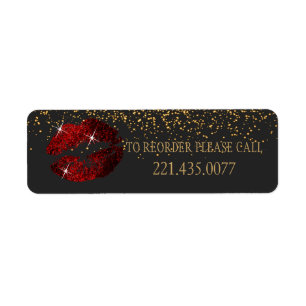 Cinnamon Red Glitter Lips - Reorder Label
