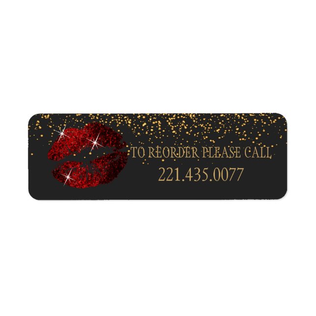 Cinnamon Red Glitter Lips - Reorder Label (Front)
