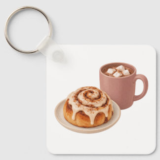 Cinnamon Roll and Cocoa Keychain