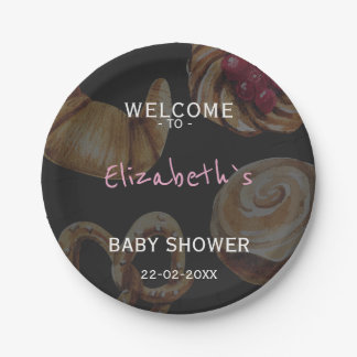 Cinnamon Roll Baby Shower Paper Plates