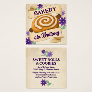 Cinnamon roll baking bakery business card