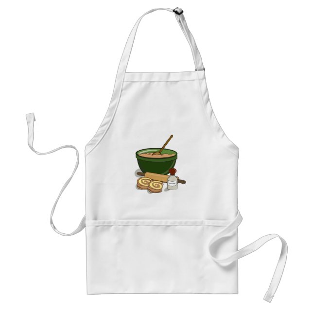 Cinnamon Roll Baking Ingredients Cozy Kitchen  Adult Apron (Front)