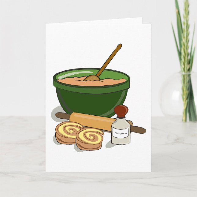 Cinnamon Roll Baking Ingredients Cozy Kitchen  Card (Creator Uploaded)