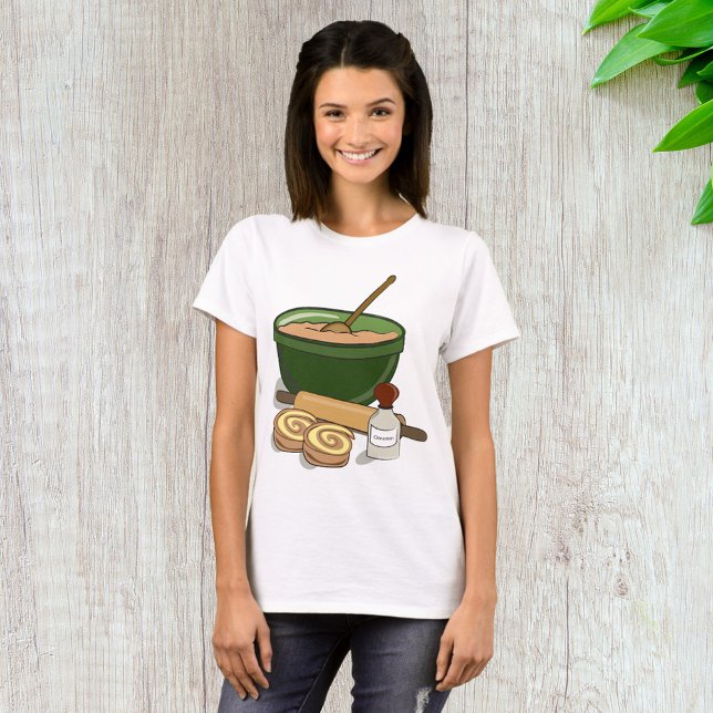 Cinnamon Roll Baking Ingredients Cozy Kitchen  T-Shirt (Creator Uploaded)