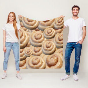 Cinnamon Roll Fleece Blanket 48" 60" 71"  3D Flannel Funny Cinnabon Gift 