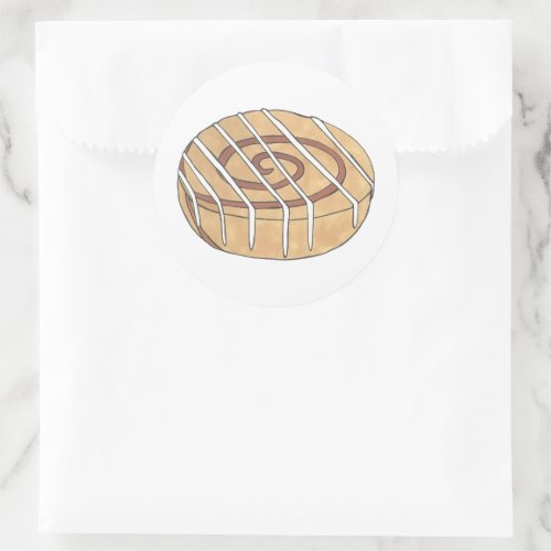 Cinnamon Roll Bun Pastry Baked Goods Bake Sale Classic Round Sticker