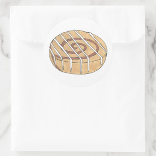 Cinnamon Roll Bun Pastry Baked Goods Bake Sale Classic Round Sticker
