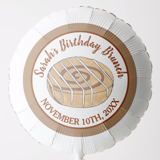 Cinnamon Roll Bun Pastry Birthday Party Brunch Balloon (Front)