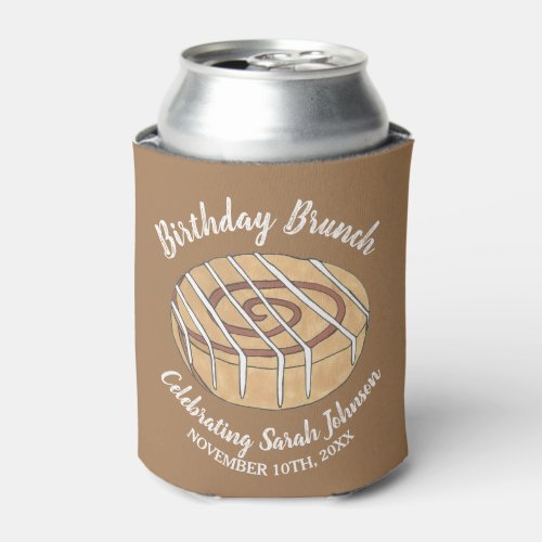 Cinnamon Roll Bun Pastry Birthday Party Brunch Can Cooler