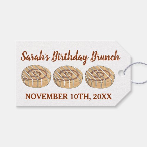 Cinnamon Roll Bun Pastry Birthday Party Brunch Gift Tags