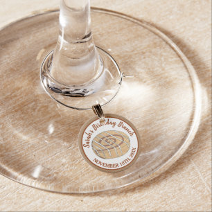 Cinnamon Roll Bun Pastry Birthday Party Brunch Wine Charm