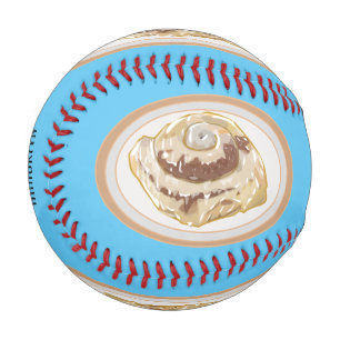 Cinnamon roll cartoon illustration baseball