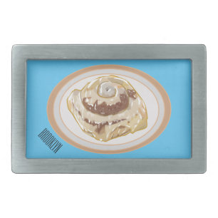 Cinnamon roll cartoon illustration belt buckle