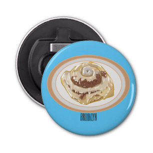 Cinnamon roll cartoon illustration bottle opener
