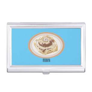 Cinnamon roll cartoon illustration business card case