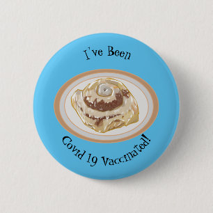 Cinnamon roll cartoon illustration button