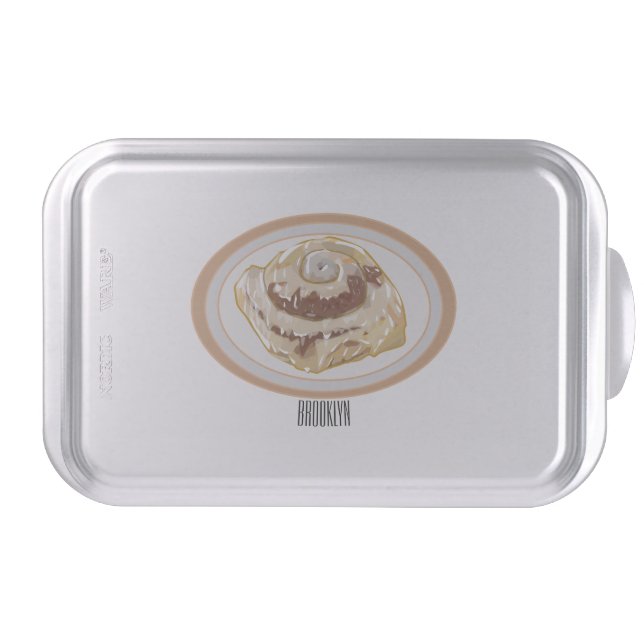 Cinnamon roll cartoon illustration  cake pan (Front)