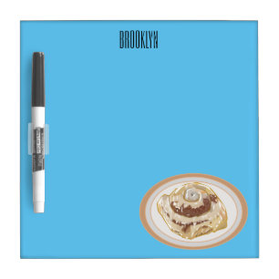 Cinnamon roll cartoon illustration dry erase board