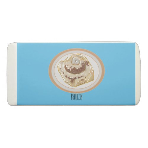 Cinnamon roll cartoon illustration eraser