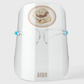 Cinnamon roll cartoon illustration face shield (Front)