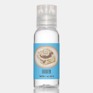 Cinnamon roll cartoon illustration hand sanitizer