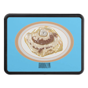 Cinnamon roll cartoon illustration hitch cover