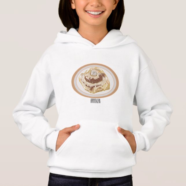 Cinnamon roll cartoon illustration hoodie (Front)