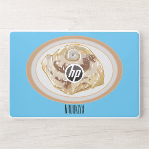 Cinnamon roll cartoon illustration HP laptop skin