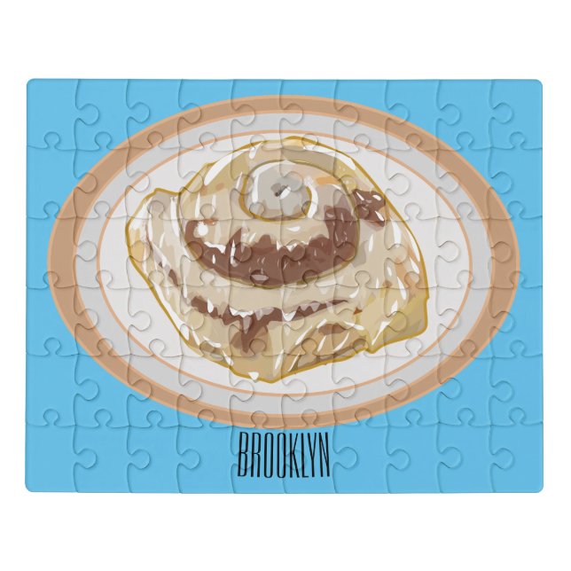 Cinnamon roll cartoon illustration  jigsaw puzzle (Puzzle Horizontal)