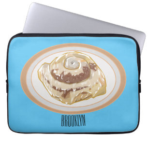 Cinnamon roll cartoon illustration  laptop sleeve
