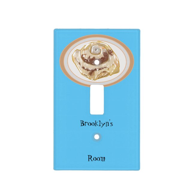 Cinnamon roll cartoon illustration  light switch cover (Front)