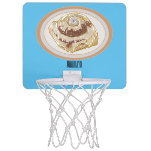 Cinnamon roll cartoon illustration mini basketball hoop