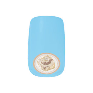 Cinnamon roll cartoon illustration minx nail art