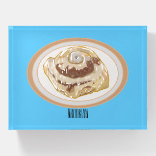 Cinnamon roll cartoon illustration paperweight