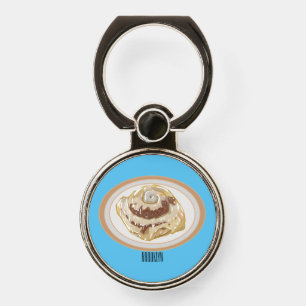 Cinnamon roll cartoon illustration phone ring stand