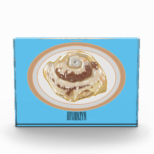 Cinnamon roll cartoon illustration photo block