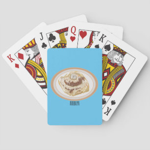 Cinnamon roll cartoon illustration poker cards