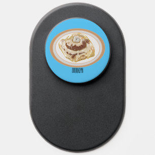 Cinnamon roll cartoon illustration PopSocket