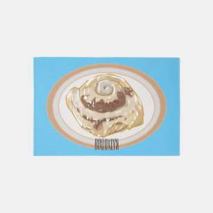 Cinnamon roll cartoon illustration  rug